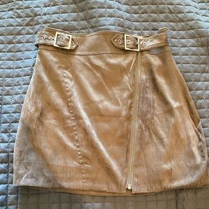 Suede mini skirt